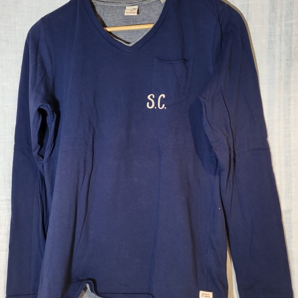 Scotch Shrunk Navy Long Sleeve Tee